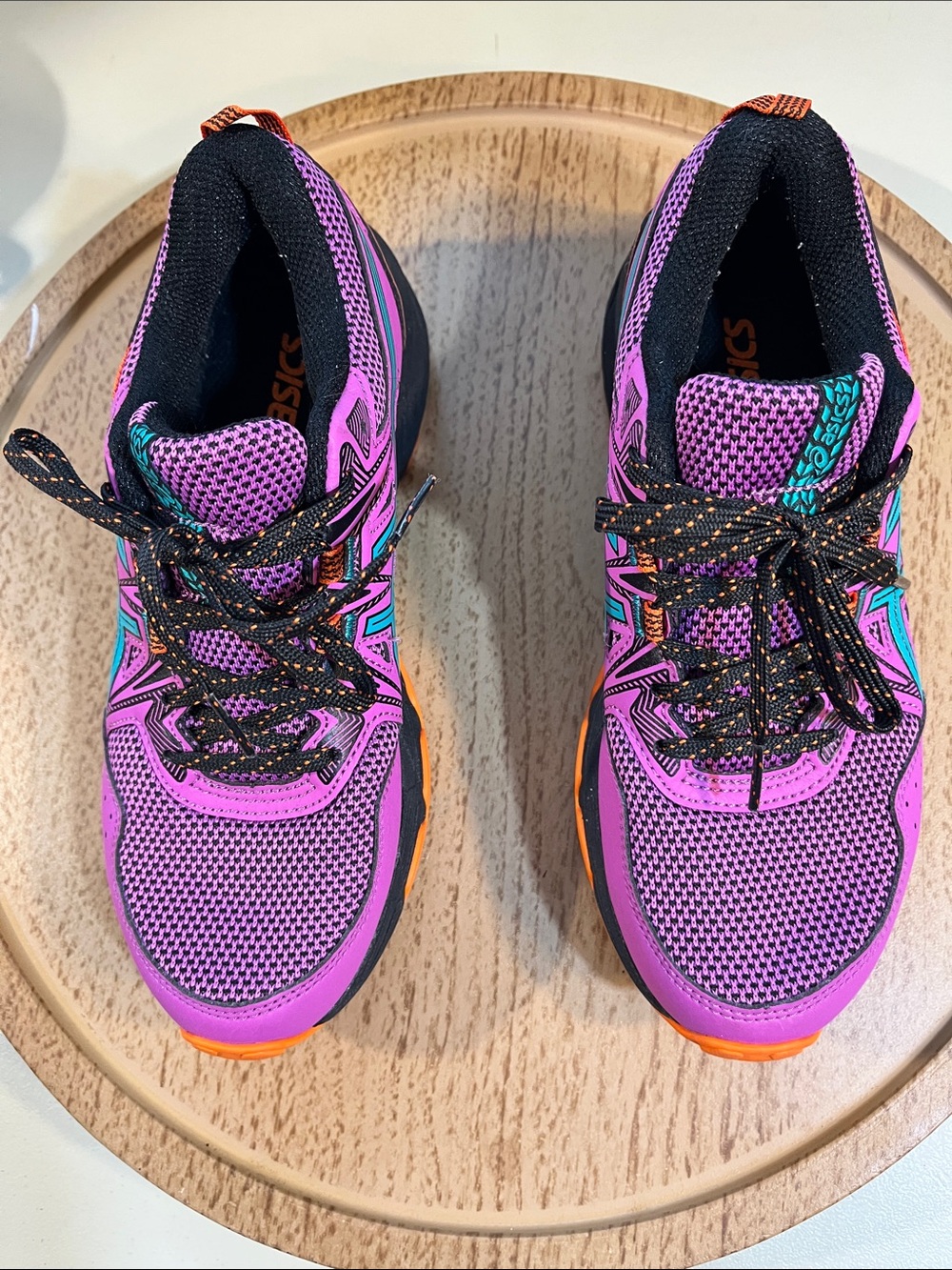ASICS Pink and Orange Women's Athletic Running Shoes